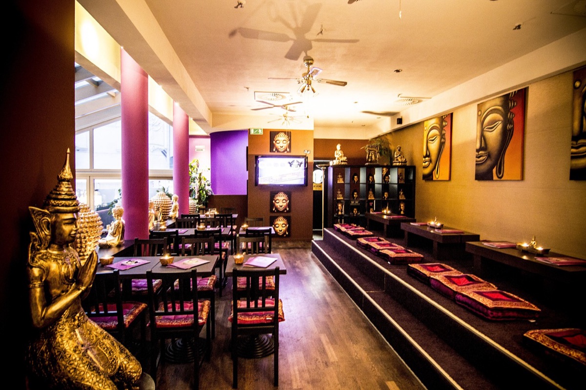 jazz club interior with bar and patrons
